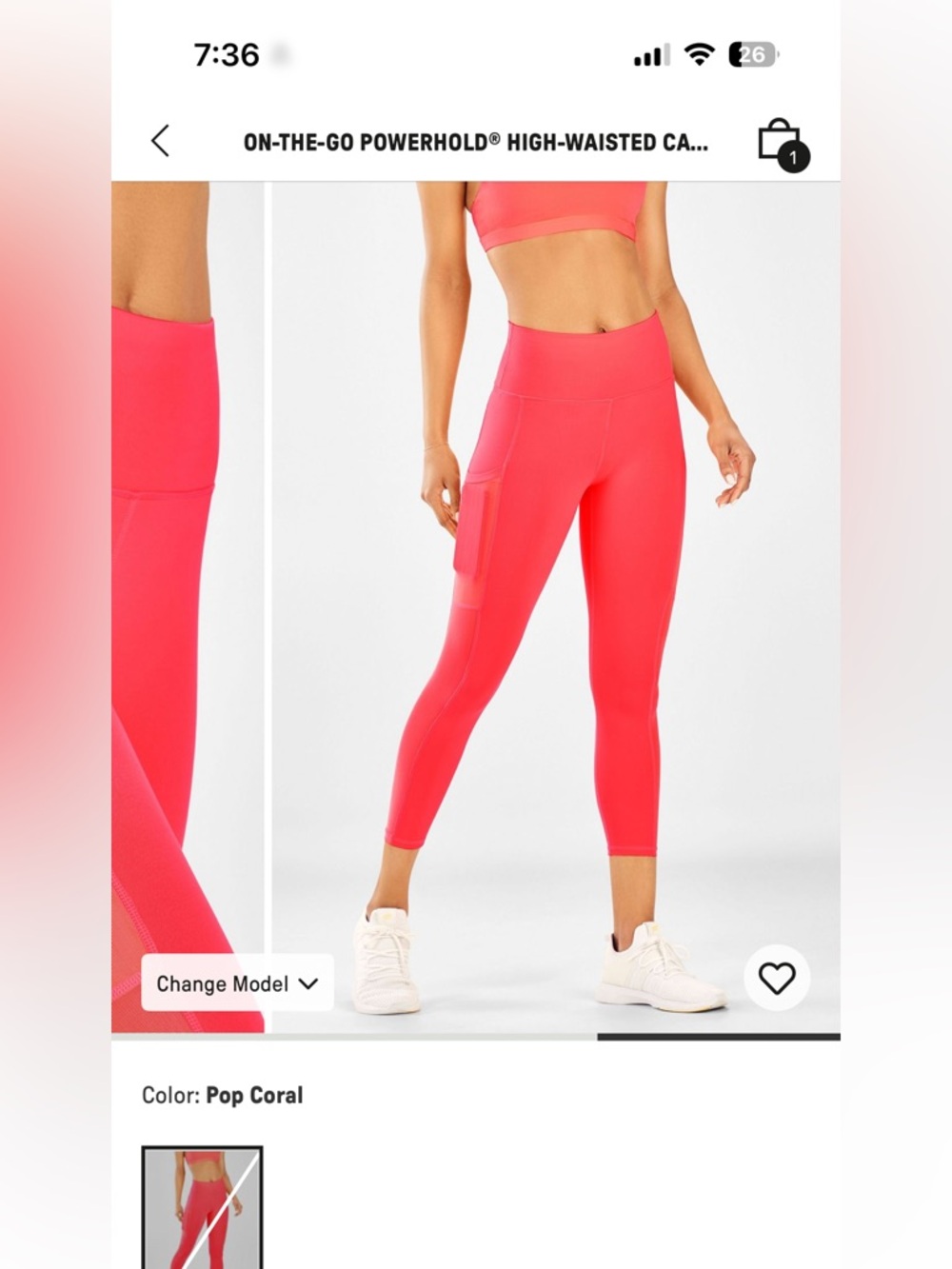 Fabletics bright pink powerhold legging